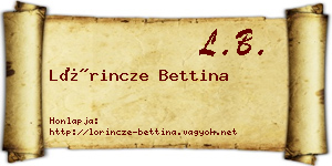 Lőrincze Bettina névjegykártya