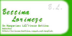 bettina lorincze business card